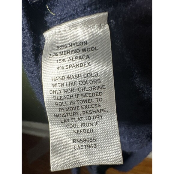 Nordstrom Men’s Alpaca Merino Wool Blend Cable Knit Cardigan Navy L - Picture 3 of 4